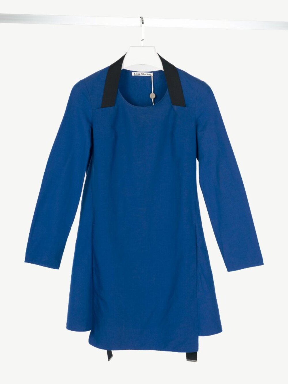 Acne Studios Rahima Blue Cotton & Linen Poplin Mini Dress
